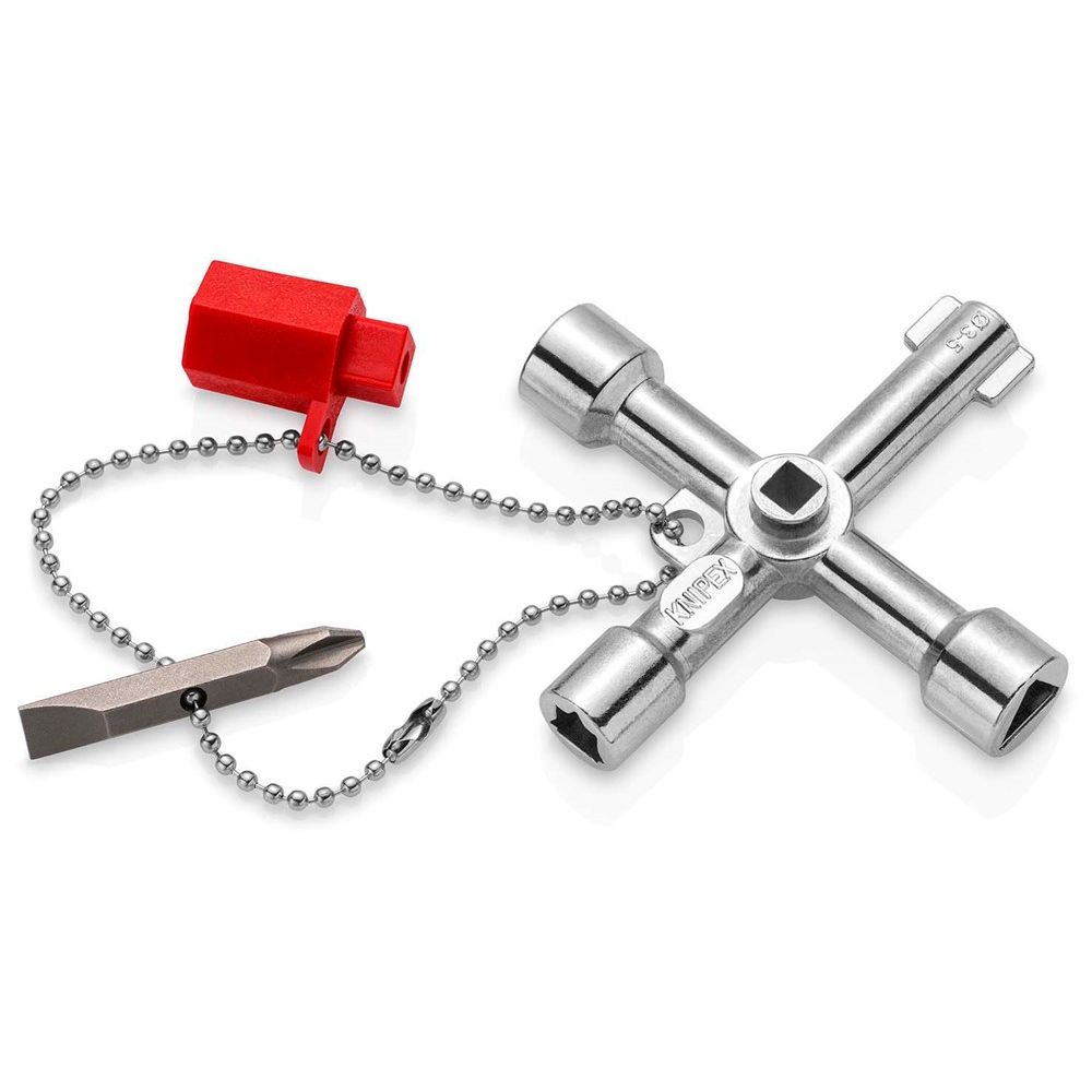 KNIPEX 00 11 03 Schakelkastsleutel voor alle standaard schakelkasten en afsluitsystemen 76 mm-0