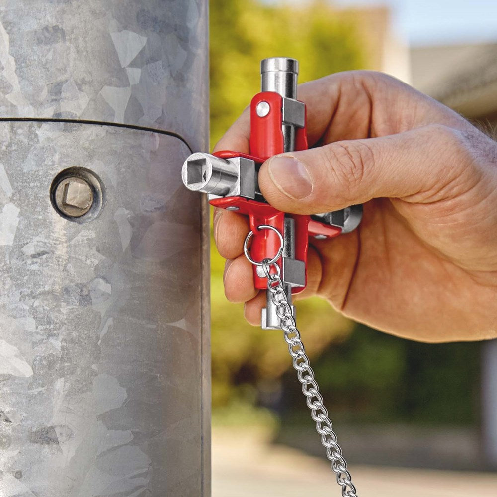 KNIPEX 00 11 06 Universele sleutel voor alle standaard schakelkasten en afsluitsystemen 90 mm (zelfb-5
