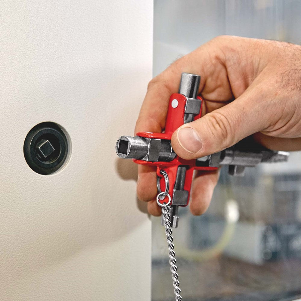 KNIPEX 00 11 06 V01 Universele sleutel "Bouw" voor alle standaard schakelkasten en afsluitsystemen 9-6