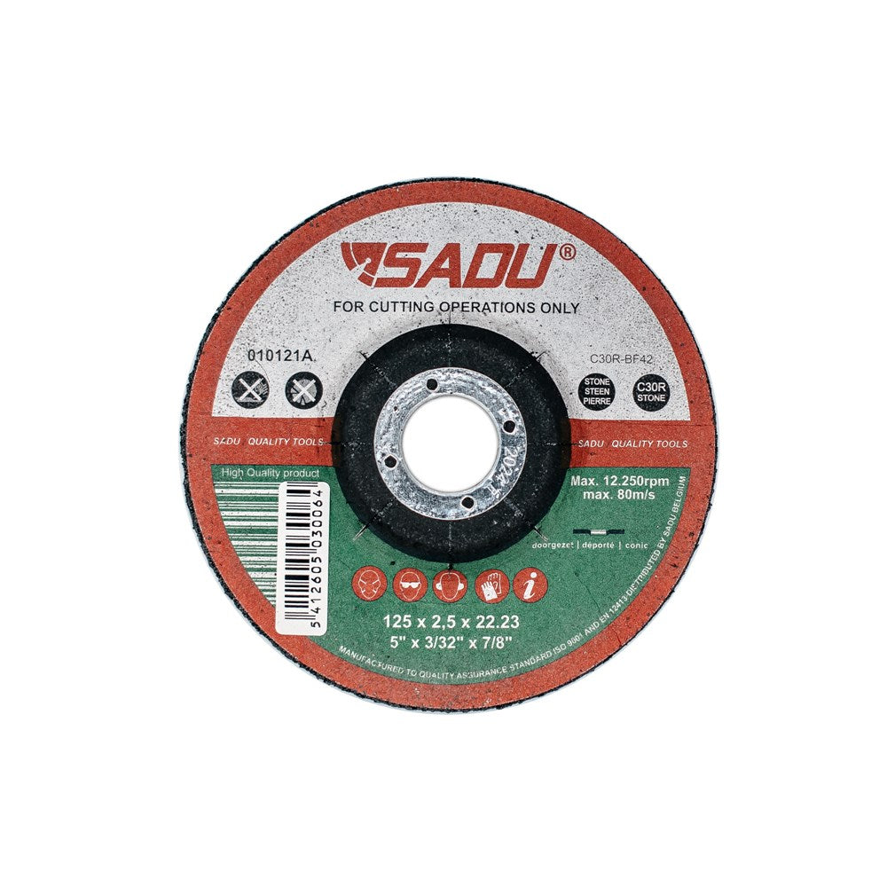 Doorslijpschijf 115x2,5x22mm steen C30R met kom-0