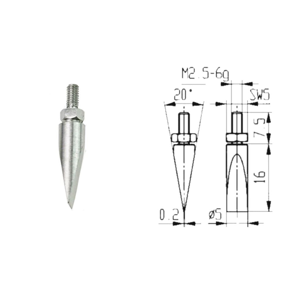 Meetinzet voor meetklok spits, 0,2mm-0