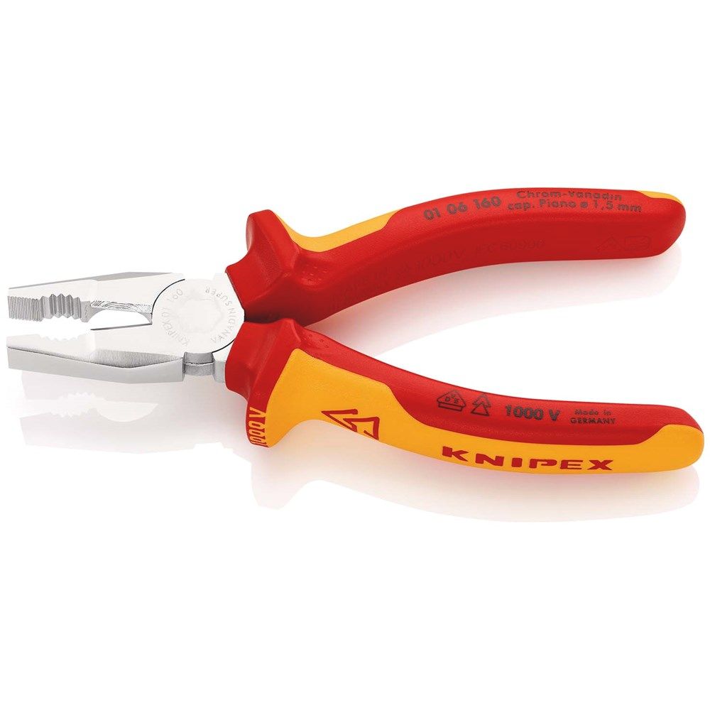 KNIPEX 01 06 160 Kombitang Chroom-Vanadium geïsoleerd met meer-componentengrepen, VDE-getest verchro-2