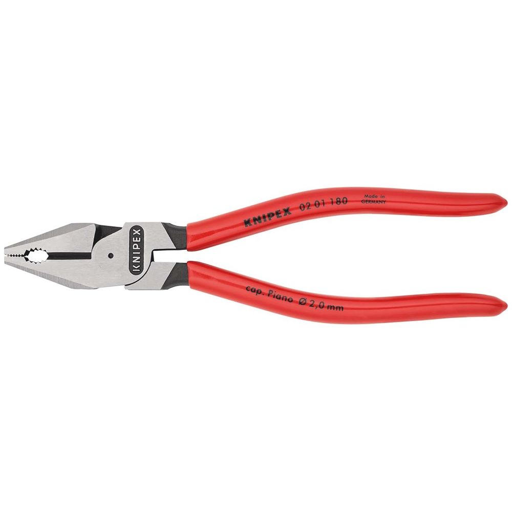 KNIPEX 02 01 180 Kracht-Kombitang met kunststof bekleed zwart geatramenteerd 180 mm-0