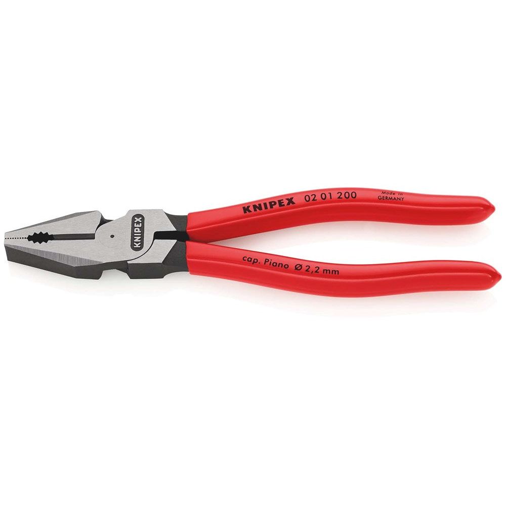 KNIPEX 02 01 200 Kracht-Kombitang met kunststof bekleed zwart geatramenteerd 200 mm-1