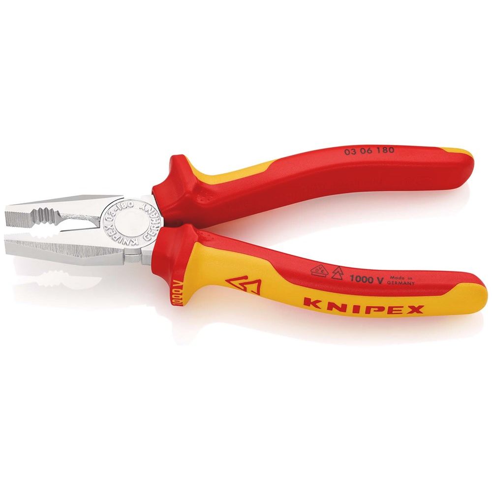 KNIPEX 03 06 180 Kombitang geïsoleerd met meer-componentengrepen, VDE-getest verchroomd 180 mm-2