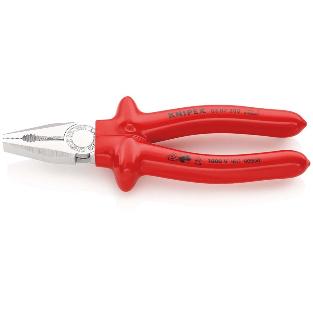 KNIPEX 03 07 200 Kombitang dompelisolatie, VDE-getest verchroomd 200 mm-0