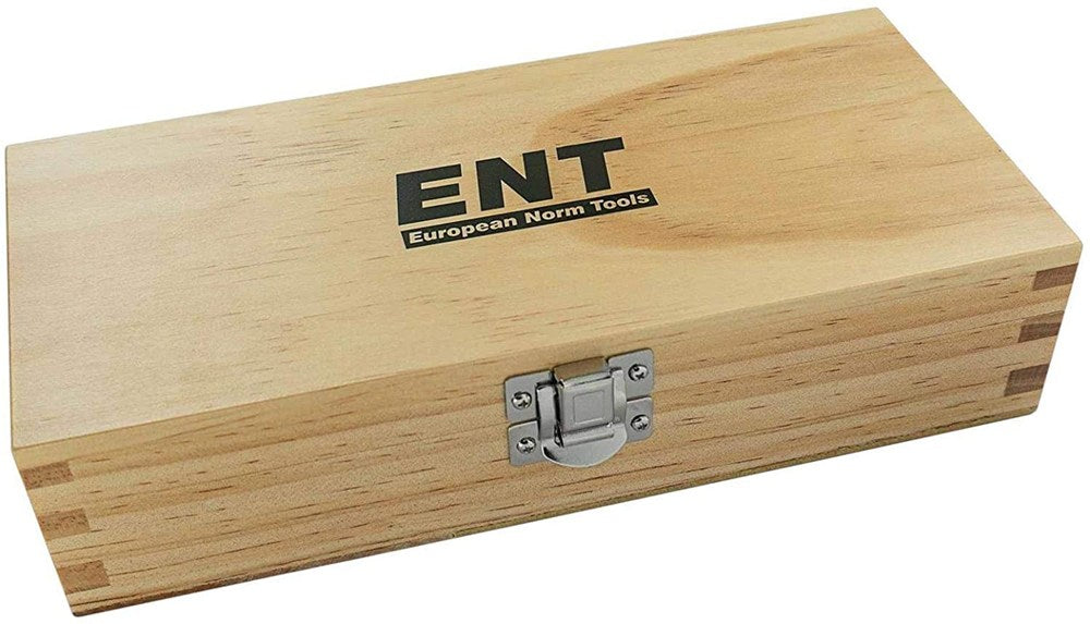 Profiel- contraprofiel en platbandfrees kolf 8mm in houten kist