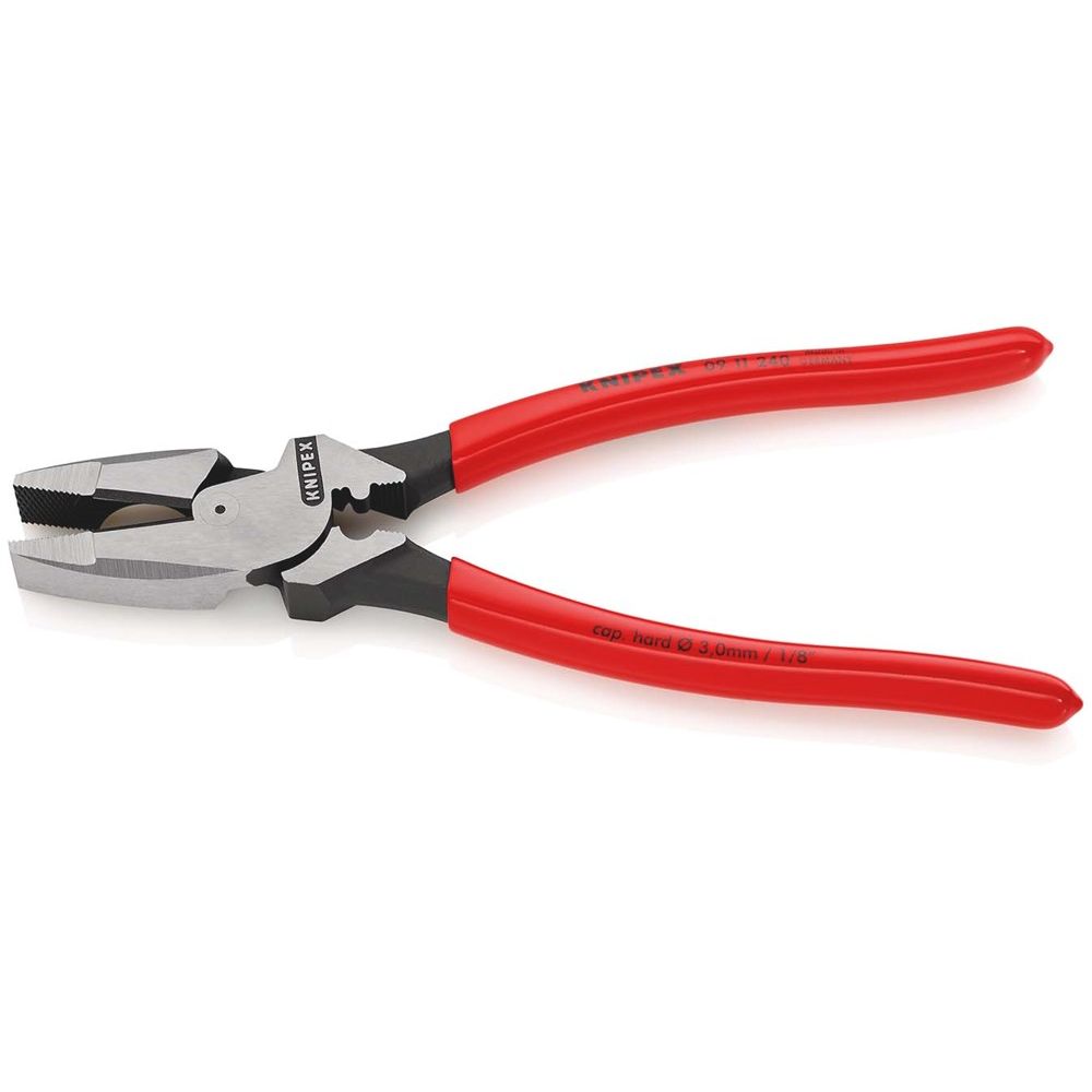 KNIPEX 09 11 240 Kracht-Kombitang "Lineman's Pliers" Amerikaans model met anti-slip kunststof beklee-2