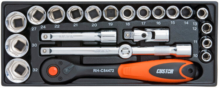 1/2" Doppenset, 22-delig, S-module