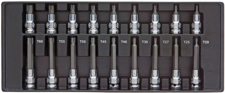 1/2" Doppenset torx, 18-delig, M-module
