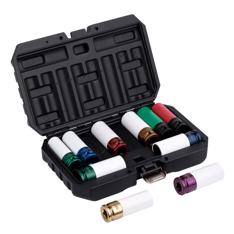1/2" Krachtdoppenset lang, dunwandig, 10-delig