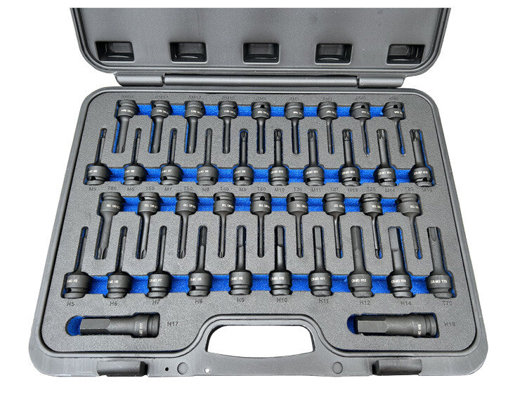 1/2" Krachtdoppenset torx/ inbus/veeltand/ribe, 40dlg