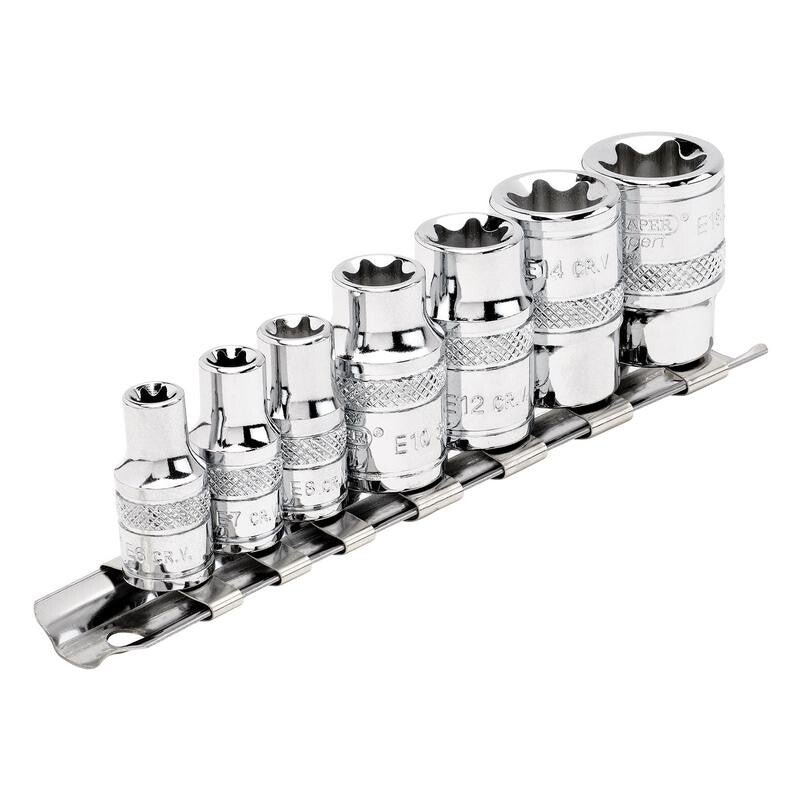 1/4"+3/8" Doppenrail, 7-delige