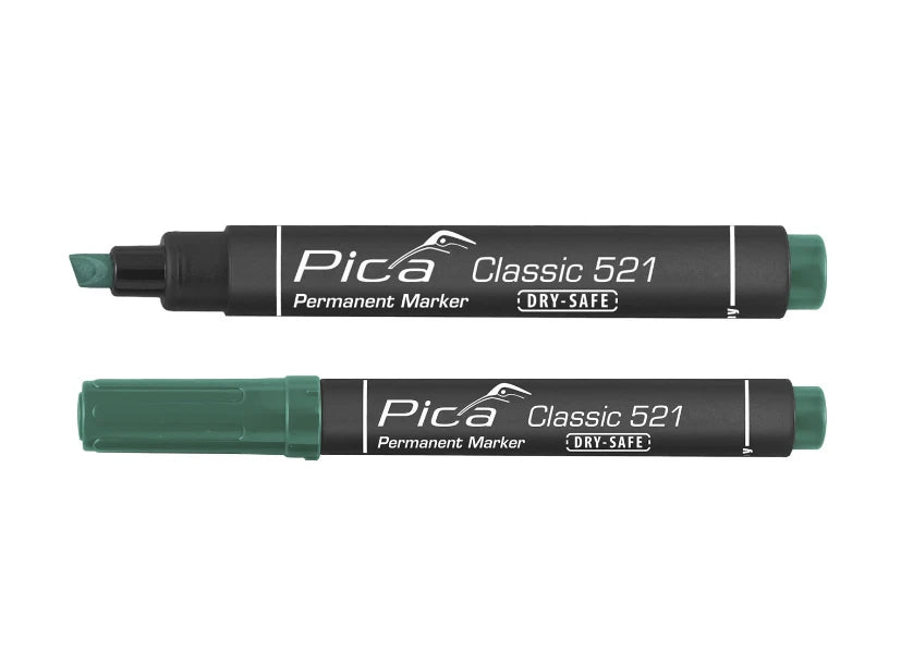 Pica Classic 521/36 Permanent Marker groen - beitelpunt (10 stuks)