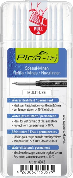 Pica Dry 4043 Navulling wit - 10 staafjes