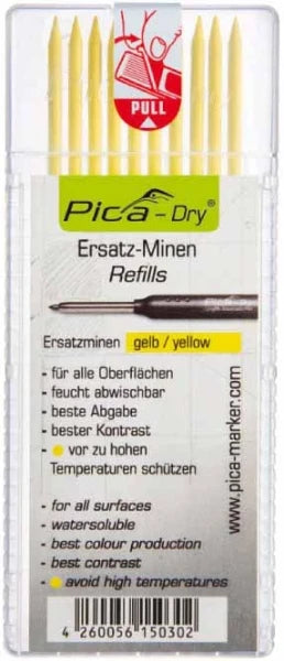 Pica Dry 4032 Navulling geel - 10 staafjes