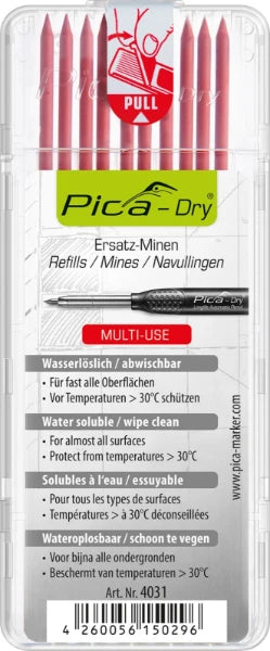 Pica Dry 4031 Navulling rood - 10 staafjes