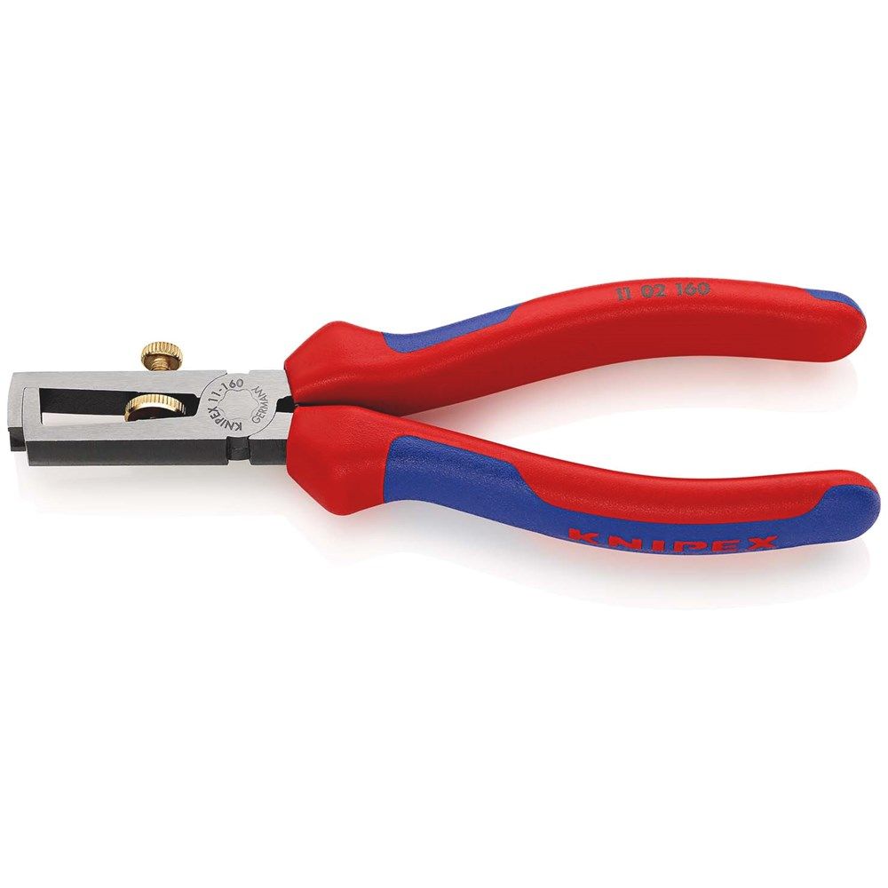 KNIPEX 11 02 160 Afstriptang met openingsveer, universeel met meer-componentengrepen zwart geatramen-0