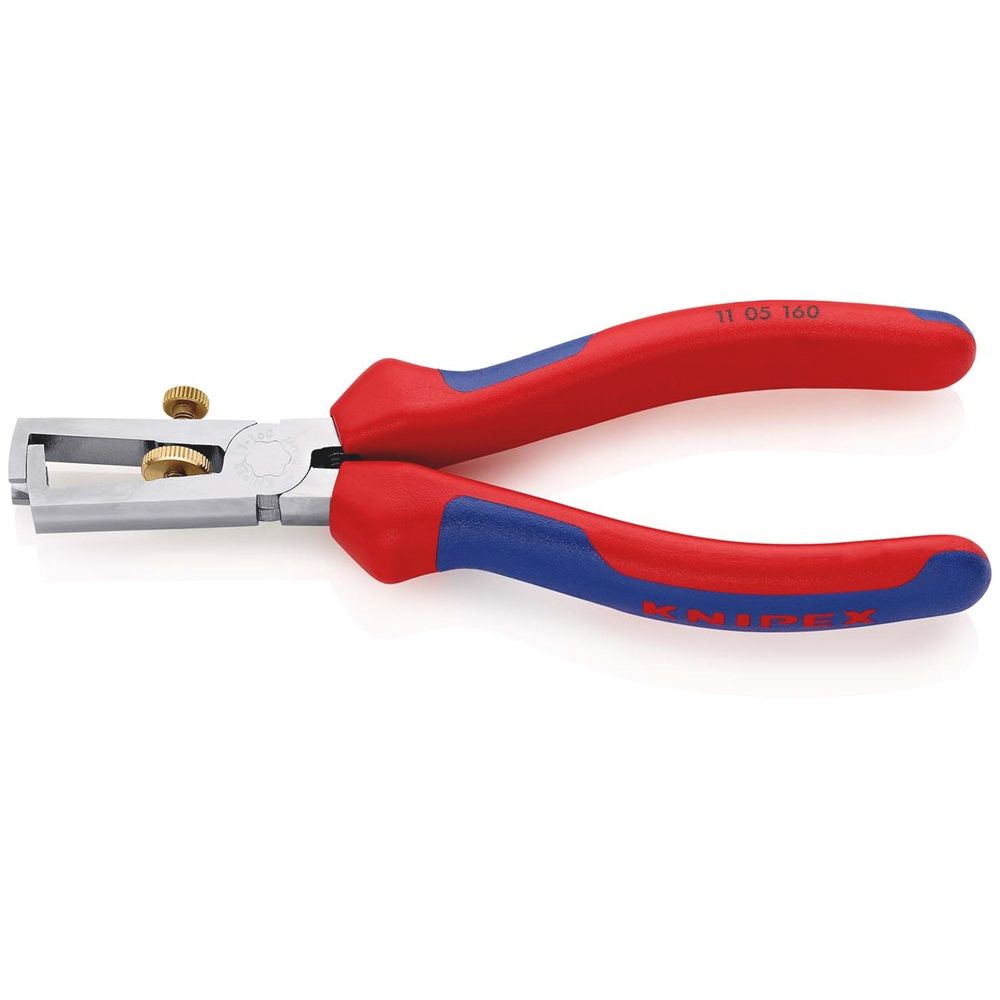 KNIPEX 11 05 160 Afstriptang met openingsveer, universeel met meer-componentengrepen verchroomd 160-0