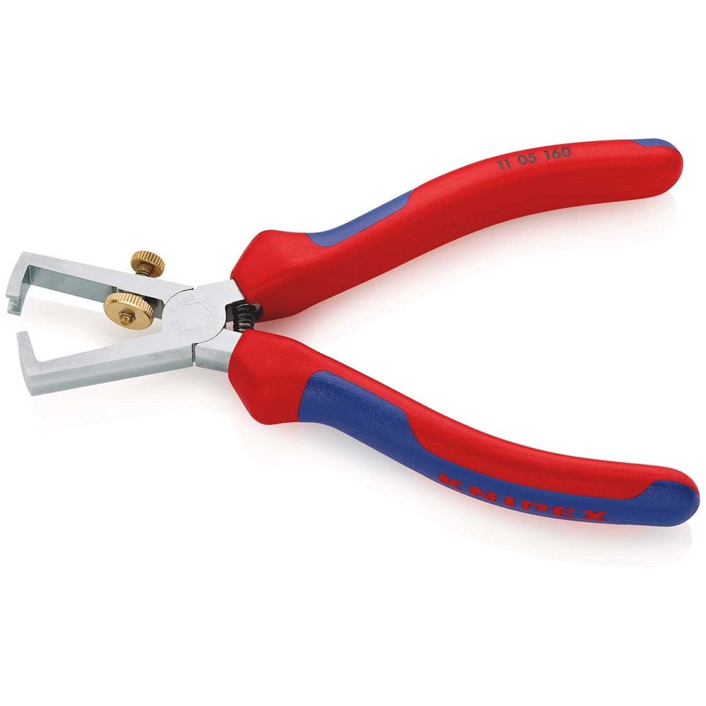 KNIPEX 11 05 160 Afstriptang met openingsveer, universeel met meer-componentengrepen verchroomd 160-2