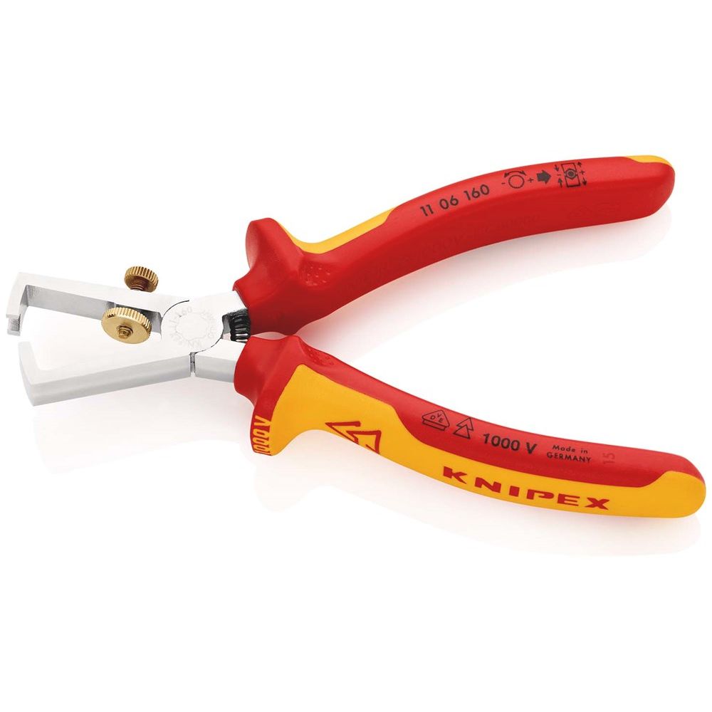 KNIPEX 11 06 160 Afstriptang met openingsveer, universeel geïsoleerd met meer-componentengrepen, VDE-2
