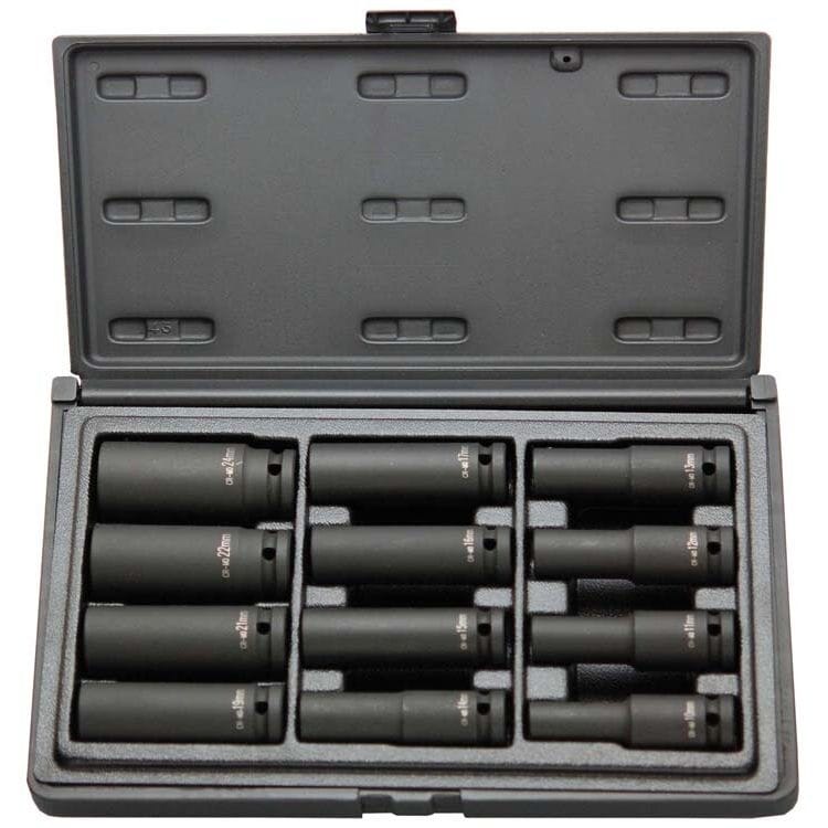 1/2" Krachtdoppenset lang, 12 - kant, 12dlgSteiner AirtoolsMZS Gereedschap