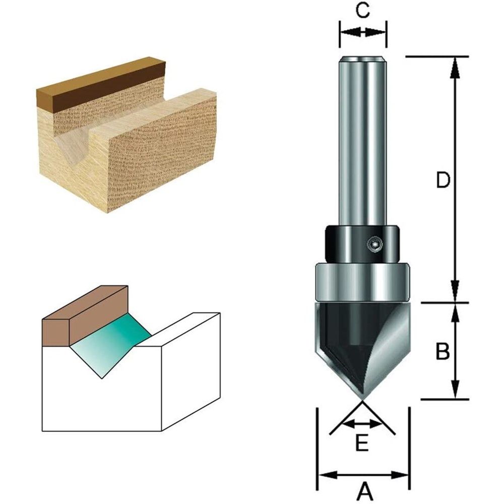 V-groeffrees 90 graden Met lager op kolf kolf 8mm-2