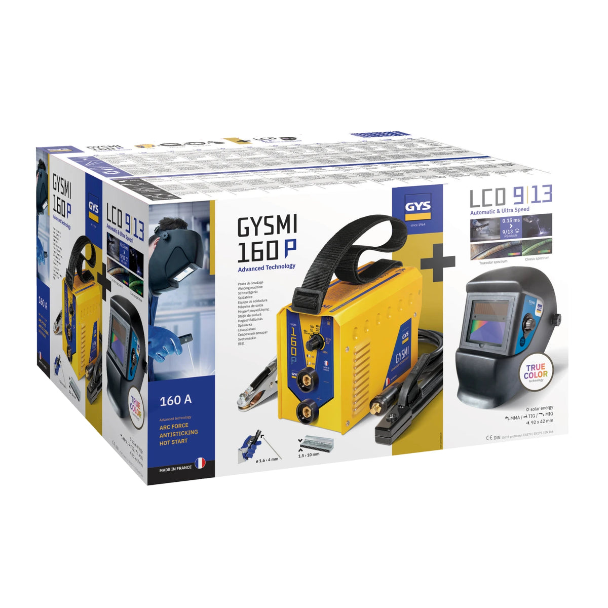 GYS Elektrode lasset Gysmi 160P met LCD Techno 9-13 helm - afbeelding 2