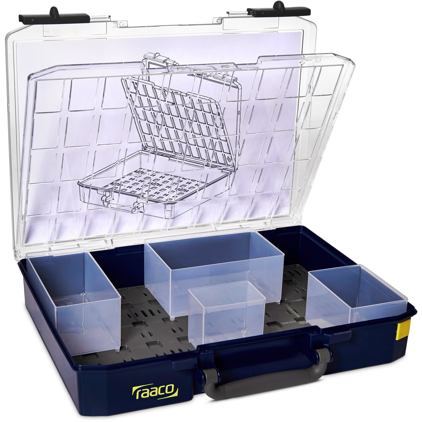Raaco Assortimentsdoos CarryLite LMS 80 5x10 - dubbele deksel u-profiel