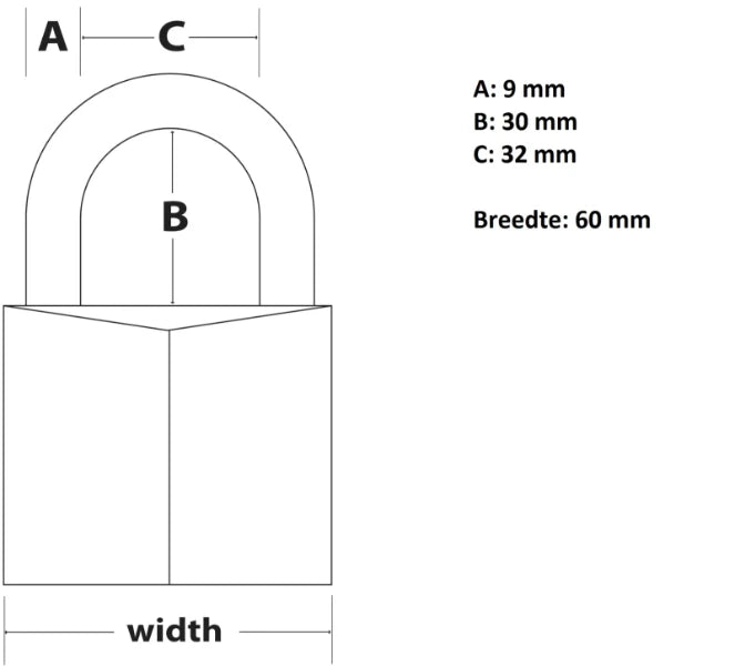MasterLock Hangslot 60mm goud - massief koper
