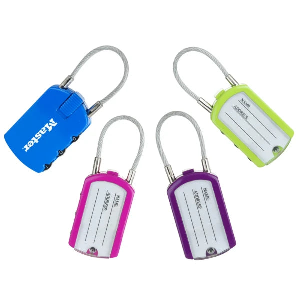 MasterLock Hangslot met adreslabel en stalen kabel 10cm