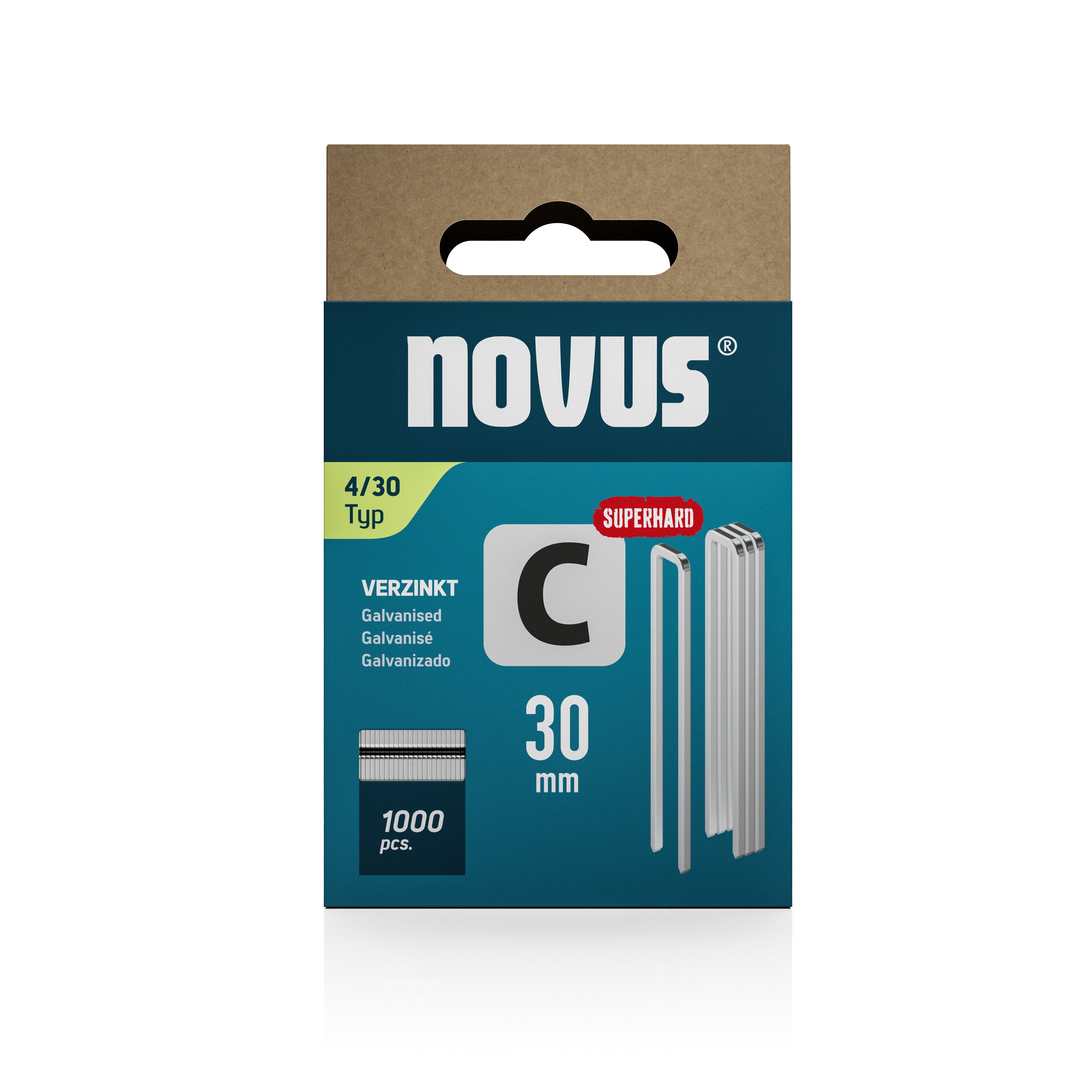 Novus Niet met smalle rug C 4/30mm Superhard (1.000 stuks)