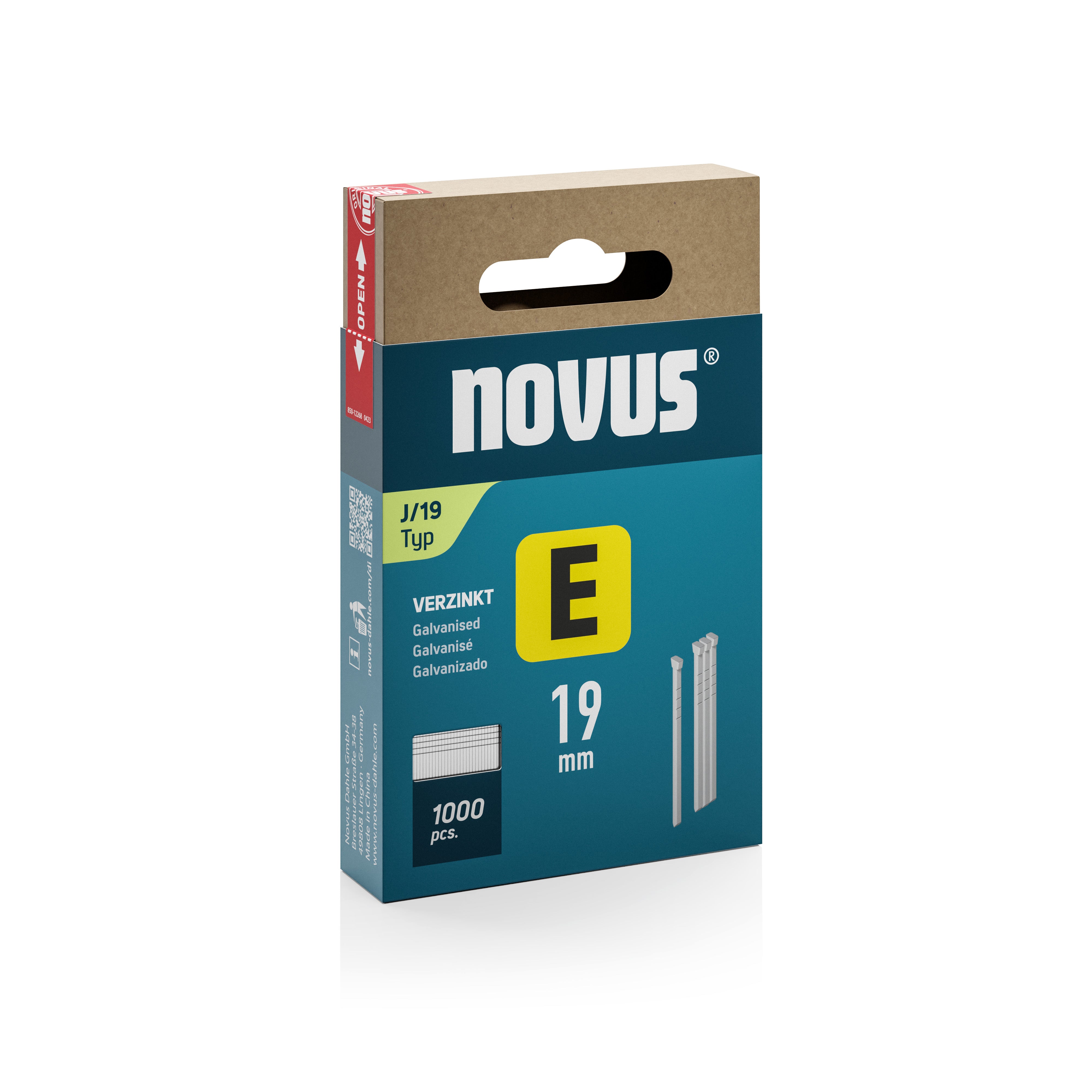 Novus Tacker spijkers E J/19mm (1.000 stuks)