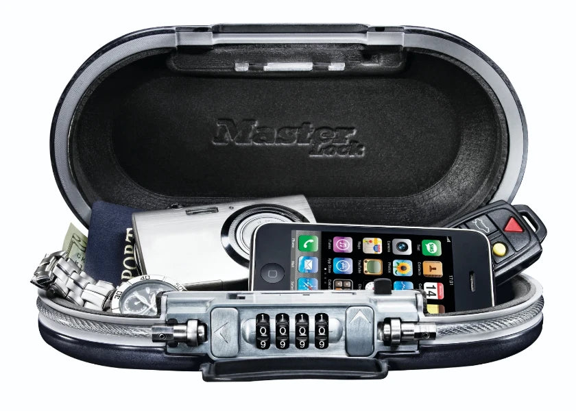 MasterLock Mobiele kluis met cijferslot en kabel zwart
