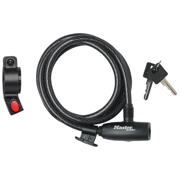 MasterLock Kabelslot met houder 1,8m x O10mm zwart