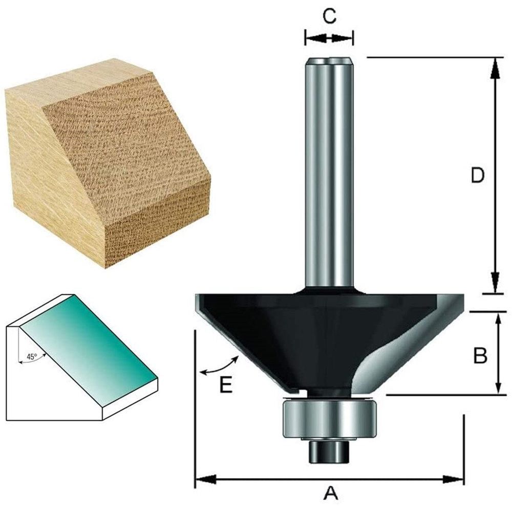 Fasefrees HM 45 graden met lager Kolf 8mm-2