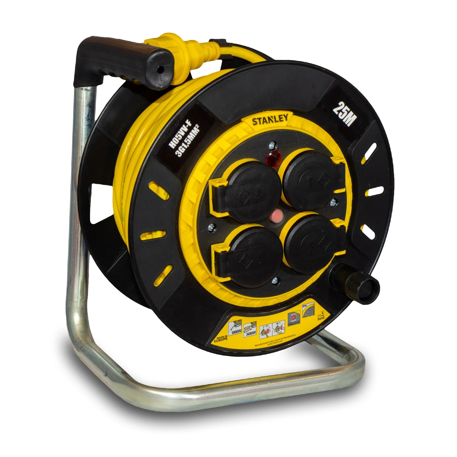 Stanley Kabelhaspel 25m Schuko H05VVF 3x1.5 mm2 (Type C)