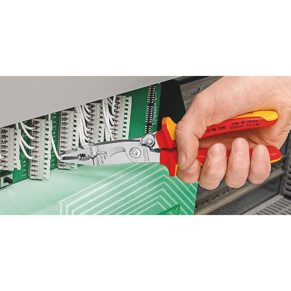 KNIPEX 13 91 200 Elektro installatietang met kunststof bekleed zwart geatramenteerd 200 mm-3