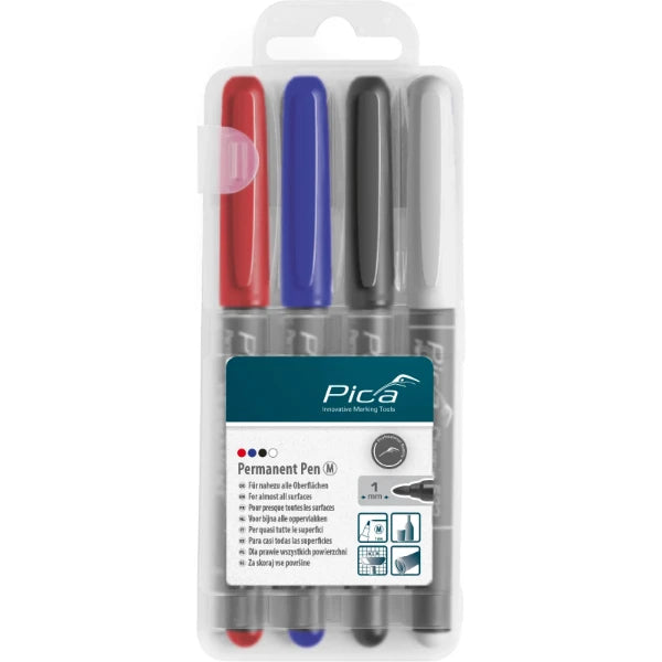 Pica Classic 534/04 Permanent Pen in 4 kleuren Medium 1.0 mm