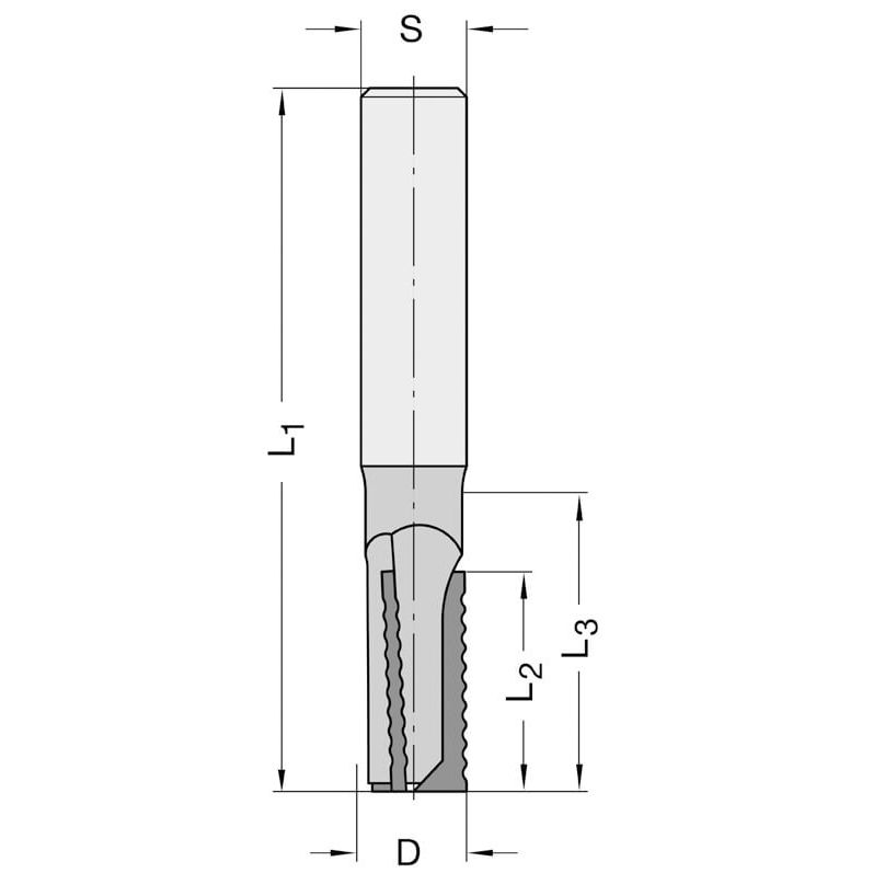 Diamant Schrobfrees Ø 16 x 20 mm, TL=80 mm, S=16 mm, Z=3, DP