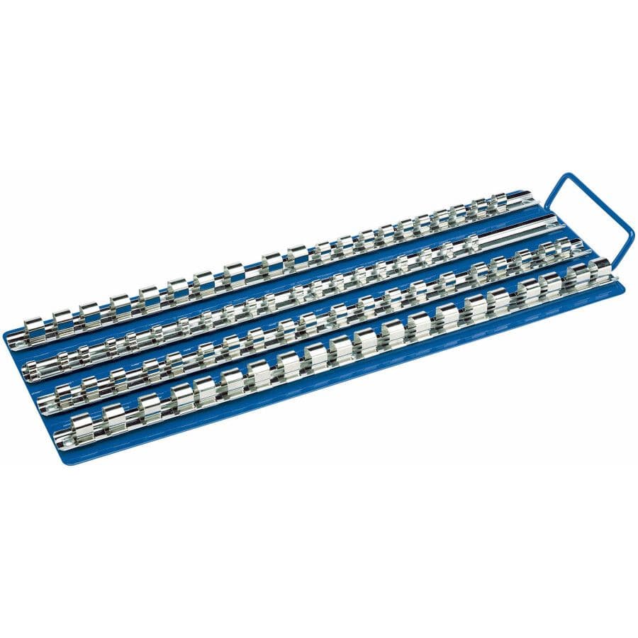 1/4"+3/8"+1/2" Doppenrail, 80 clips (44x15cm)Draper ToolsMZS Gereedschap