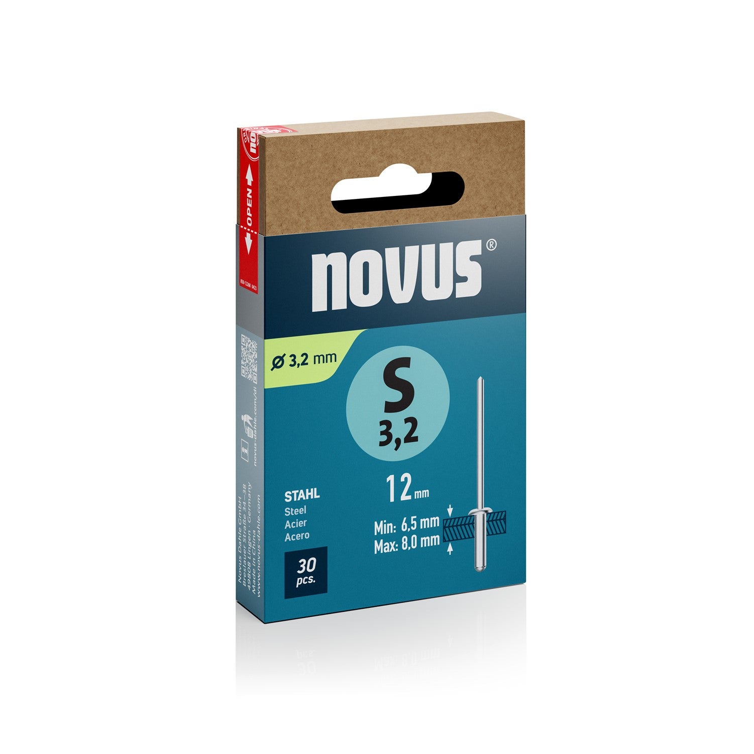 Novus Blindklinknagel S3,2x12 mm Staal (30 stuks)