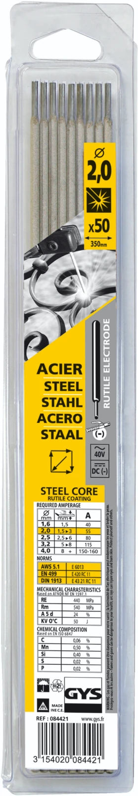 GYS Elektrodes staal O2,0mm (x50)