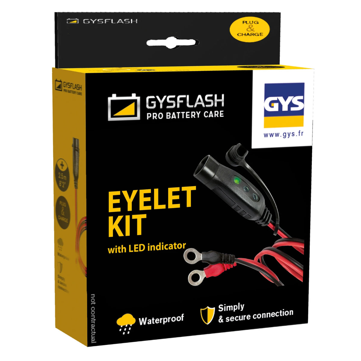 GYS Gysflash kabel met zekering en M6 oog - afbeelding 2