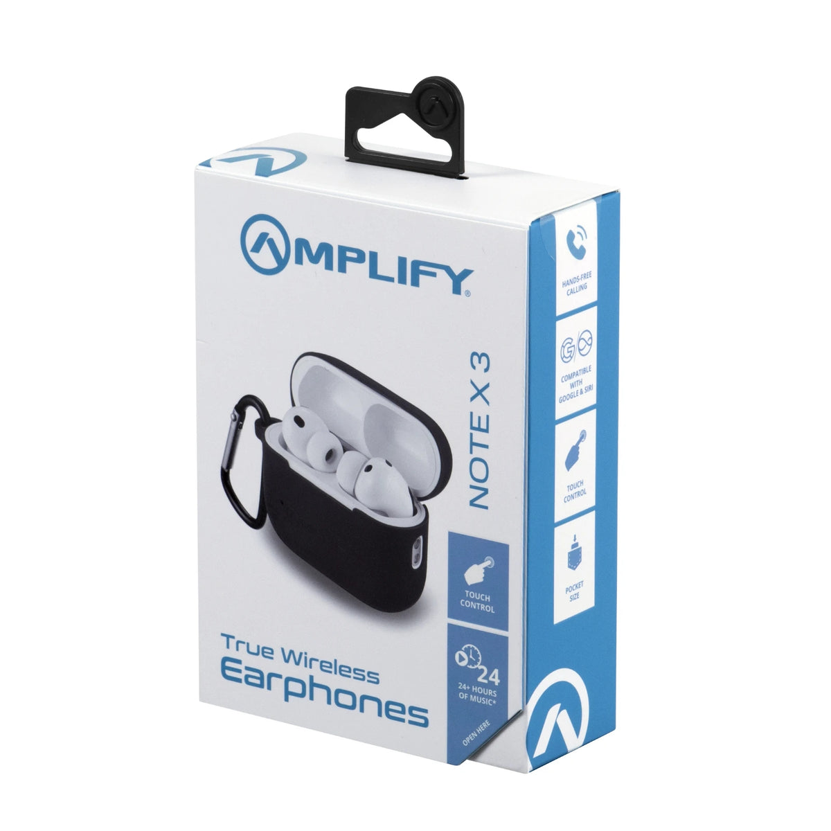 Amplify Note X 3 Draadloze oordopjes – Wit-zwart