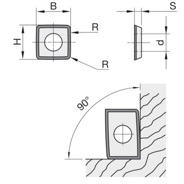 Diamant Schrobfrees Ø 25 x 40 mm, TL=120 mm, S=25 mm, Z=2, DP