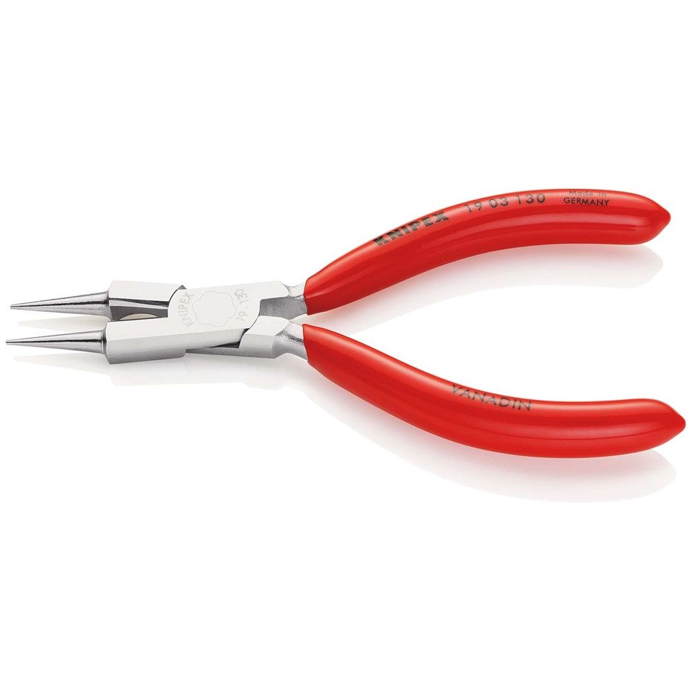 KNIPEX 19 03 130 Rondbuigtang met zijsnider (sieraad-buigtang) met kunststof bekleed verchroomd 130-2
