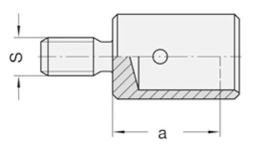 Snelspanreduceerstuk opname 10 mm l, Buitendraad M8