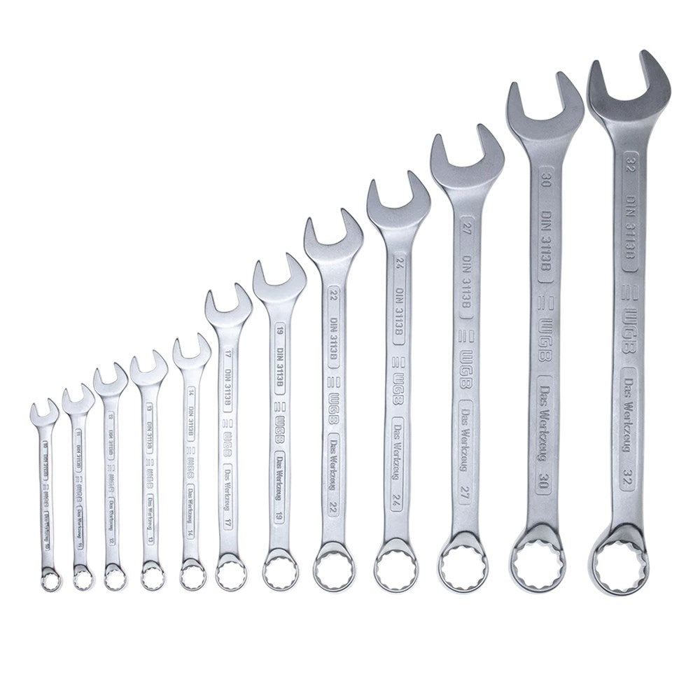 ringsteeksleutelset, 10-32mm, doorgezette ring, DIN 3113 B-0