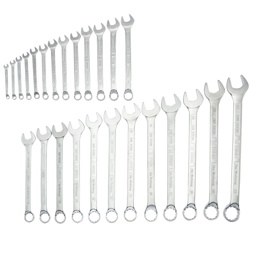 ringsteeksleutelset, 6-32mm, doorgezette ring, DIN 3113 B-0